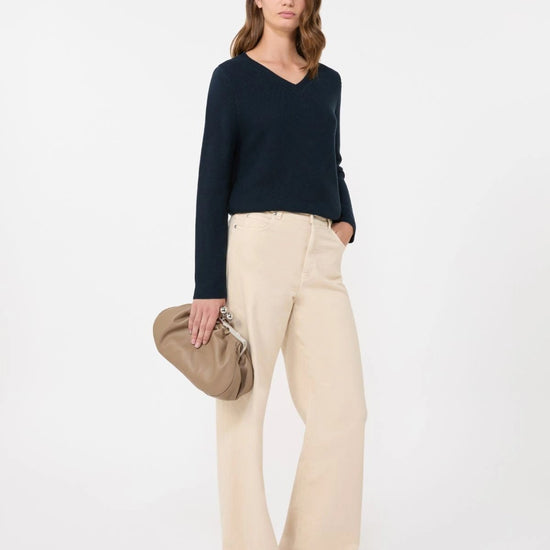 Young Ideas/Henmores - Ago V Neck Cotton Jumper - 005 Navy - S