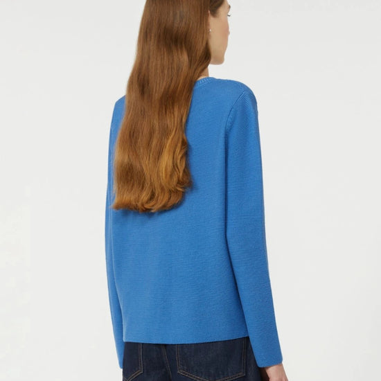 Young Ideas/Henmores - Ago V Neck Cotton Jumper - 007 Cornflower Blue - S