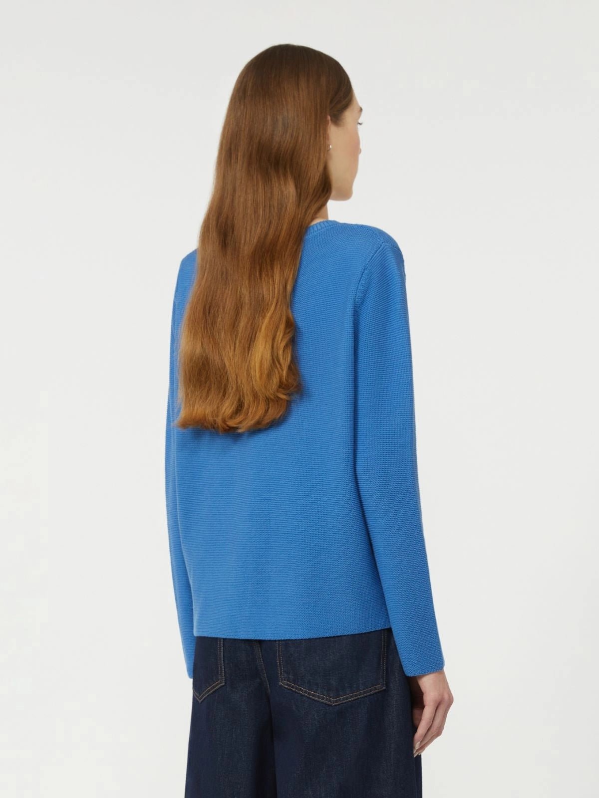 Young Ideas/Henmores - Ago V Neck Cotton Jumper - 007 Cornflower Blue - S