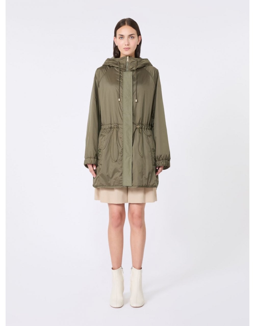 Young Ideas/Henmores - Alcamo Quilted Midi Coat - 033 Khaki - 6