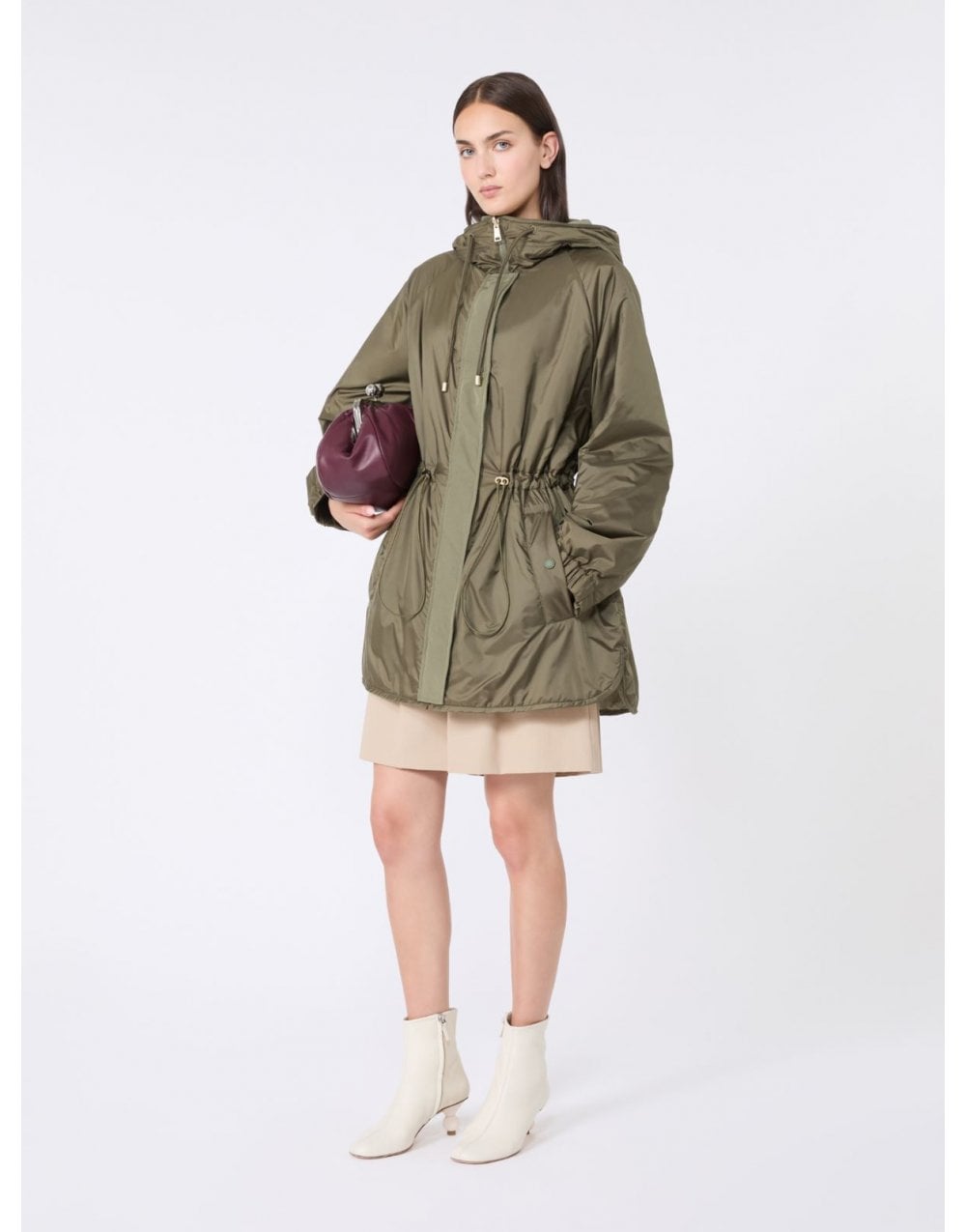 Young Ideas/Henmores - Alcamo Quilted Midi Coat - 033 Khaki - 6