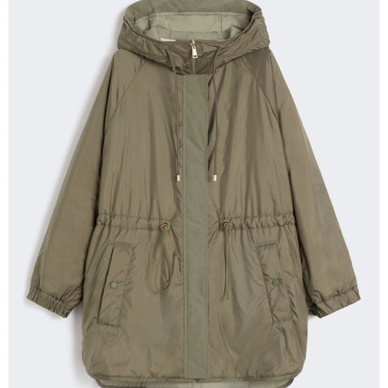 Young Ideas/Henmores - Alcamo Quilted Midi Coat - 033 Khaki - 6