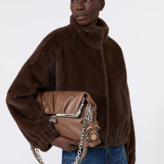 Young Ideas & Henmores - Anemone Faux Fur Short Coat - 001 Choc Brown - 8