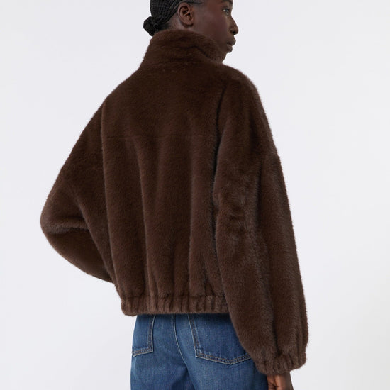 Young Ideas & Henmores - Anemone Faux Fur Short Coat - 001 Choc Brown - 8