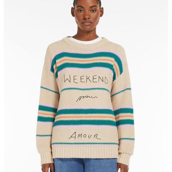 Young Ideas/Henmores - Angus Weekend Multi Stripe Jumper - 001 Beige Multi - XS