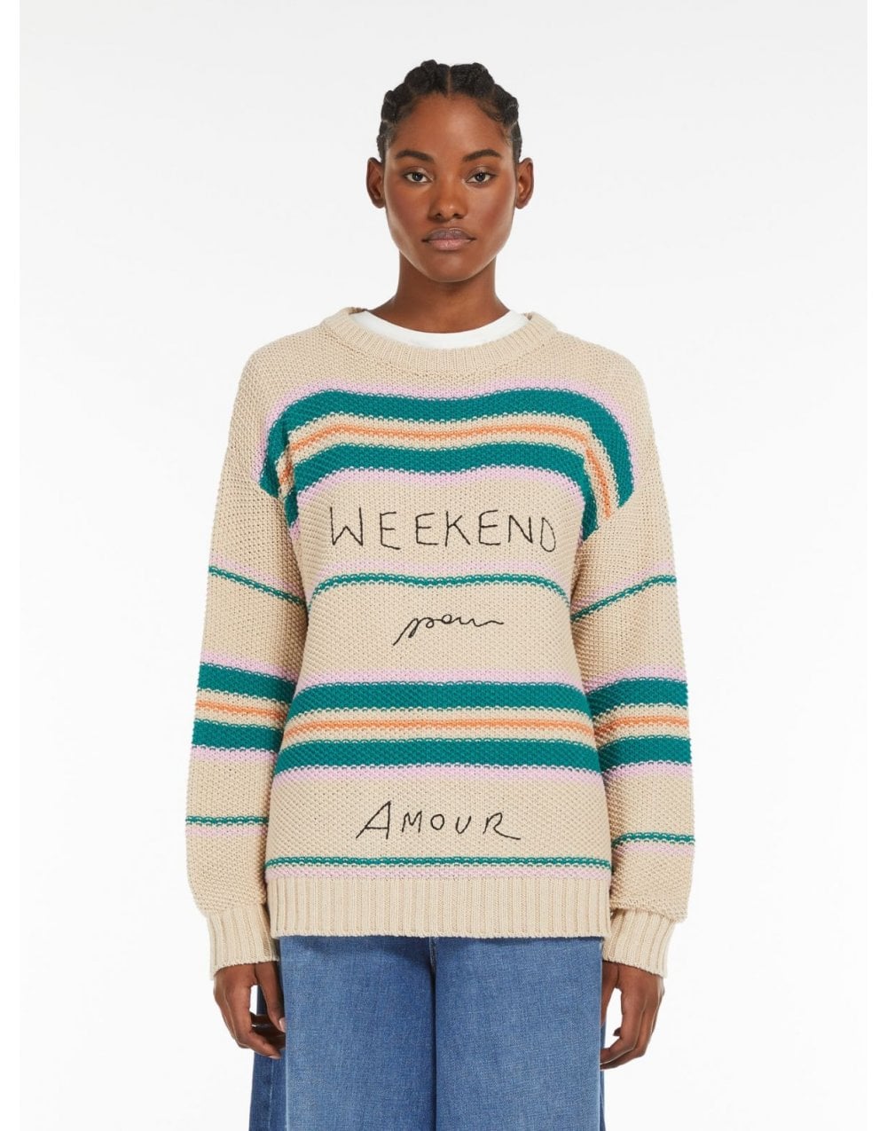 Young Ideas/Henmores - Angus Weekend Multi Stripe Jumper - 001 Beige Multi - XS
