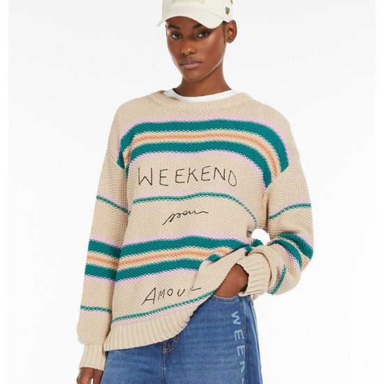 Young Ideas/Henmores - Angus Weekend Multi Stripe Jumper - 001 Beige Multi - XS