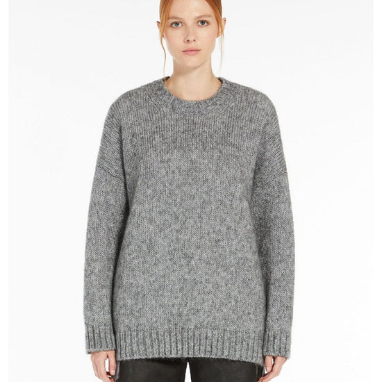 Young Ideas/Henmores - Antony Metallic Moahir Jumper - 001 Silver Grey - XS