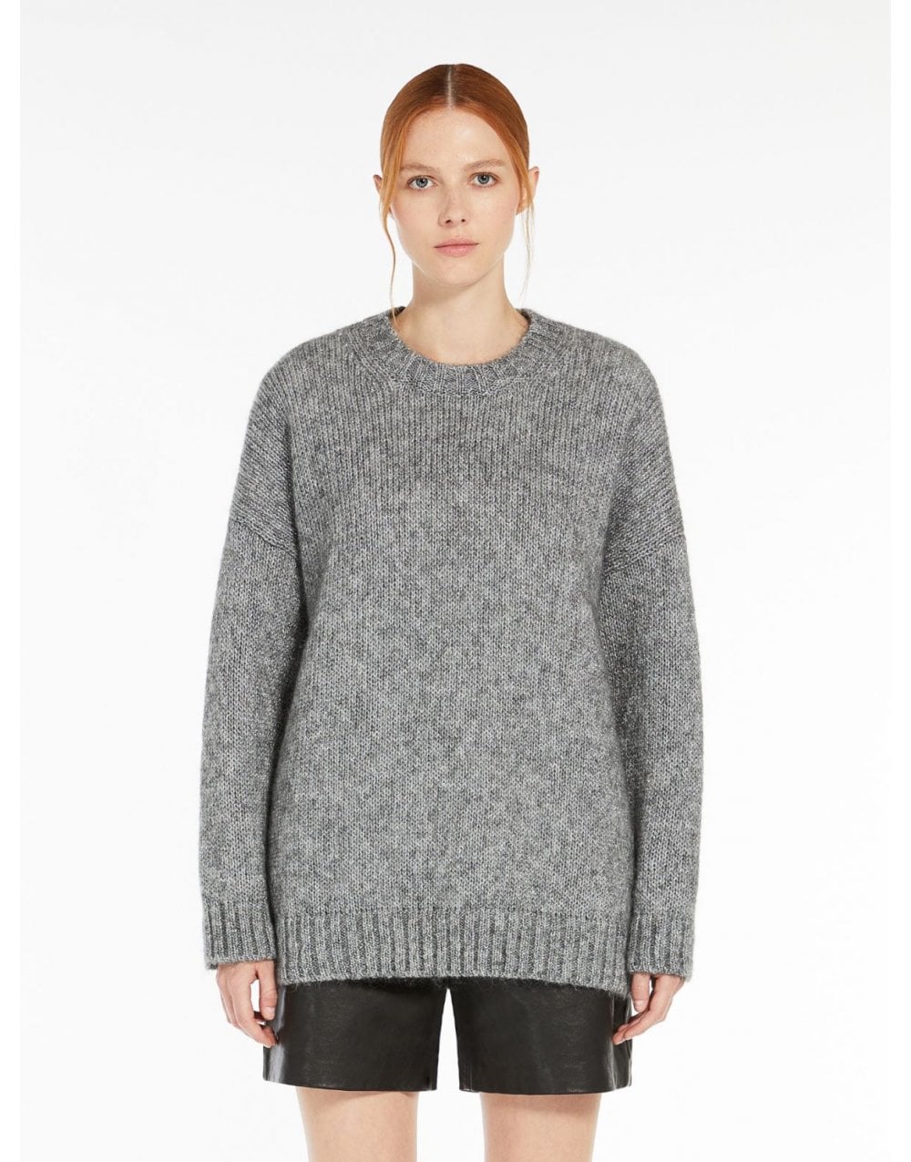 Young Ideas/Henmores - Antony Metallic Moahir Jumper - 001 Silver Grey - XS