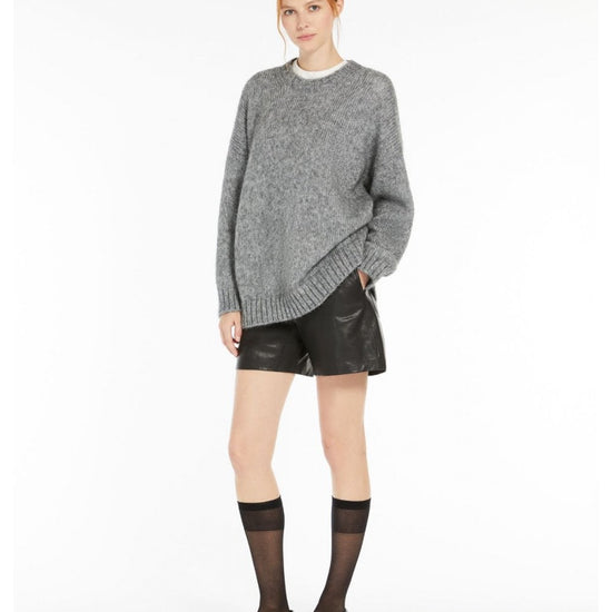 Young Ideas/Henmores - Antony Metallic Moahir Jumper - 001 Silver Grey - XS