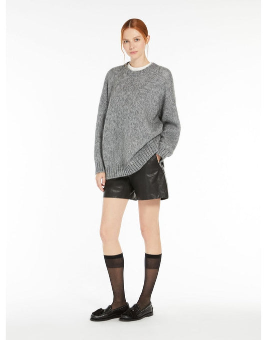 Young Ideas/Henmores - Antony Metallic Moahir Jumper - 001 Silver Grey - XS