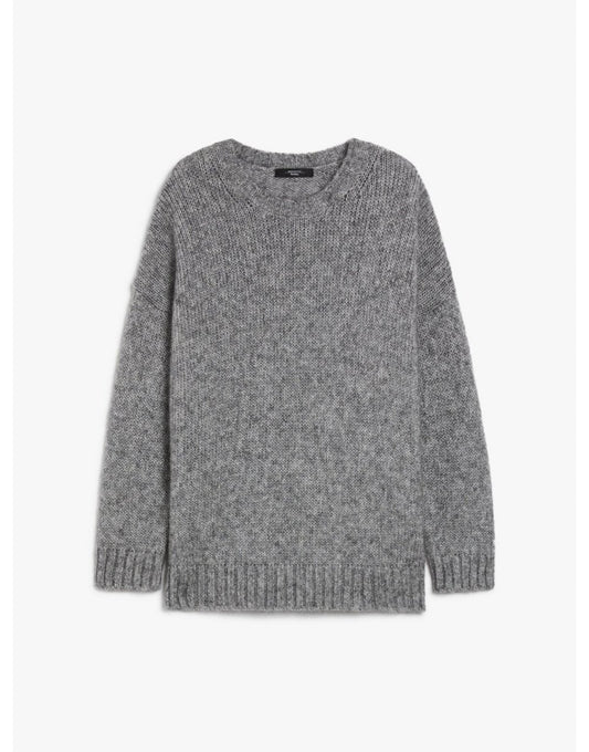 Young Ideas/Henmores - Antony Metallic Moahir Jumper - 001 Silver Grey - XS
