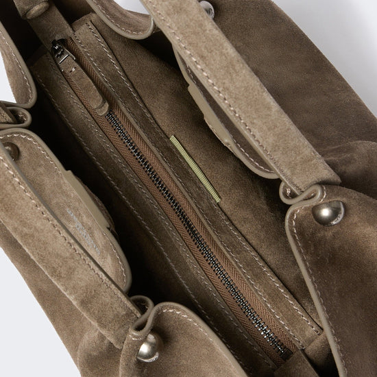 Young Ideas & Henmores -Ario Leather Handbag -Taupe Grey -OS