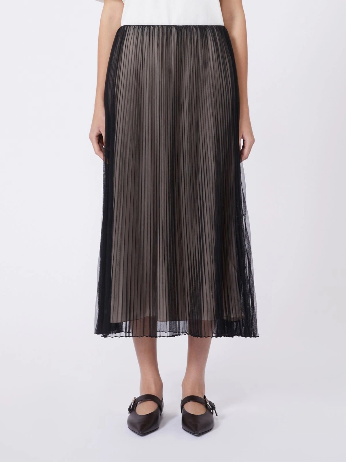 Young Ideas/Henmores - Baby Tulle Plisse Midi Skirt - 001 Black - XS