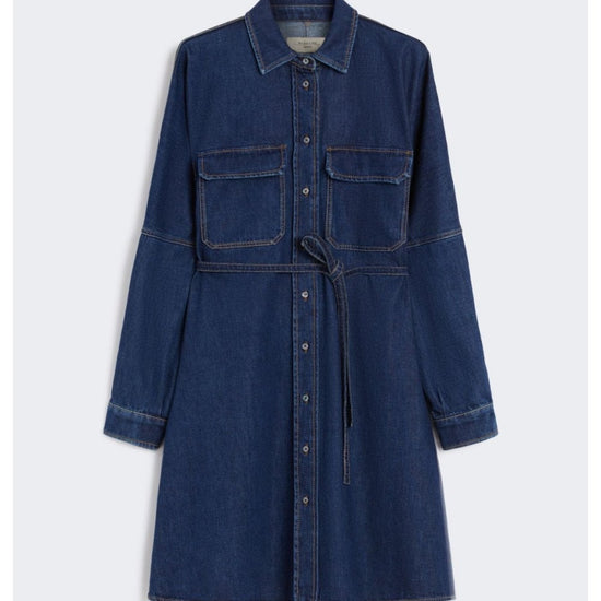 Young Ideas/Henmores - Balenio Denim Tie Waist Dress - 001 Navy - 8