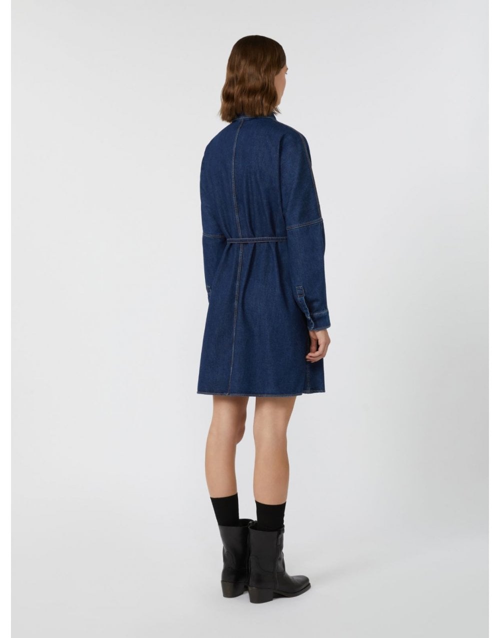 Young Ideas/Henmores - Balenio Denim Tie Waist Dress - 001 Navy - 8