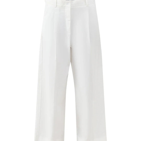 Young Ideas & Henmores -Bellico Wide Leg Crop Trousers -027 White -8