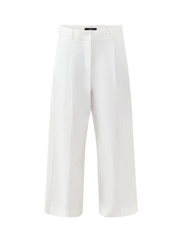Young Ideas & Henmores -Bellico Wide Leg Crop Trousers -027 White -8