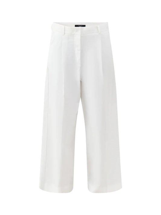 Young Ideas & Henmores -Bellico Wide Leg Crop Trousers -027 White -8
