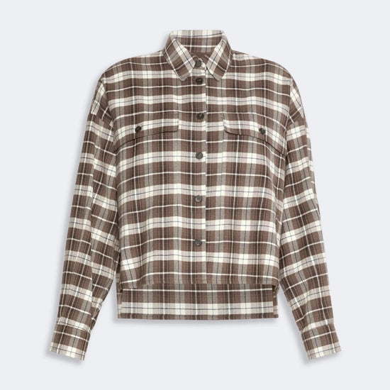 Young Ideas & Henmores -Berlina Short Check Shirt -001 Brown Multi -8