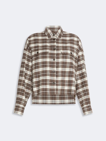 Young Ideas & Henmores -Berlina Short Check Shirt -001 Brown Multi -8