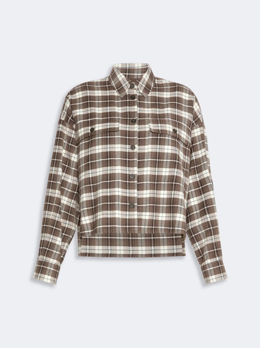 Young Ideas & Henmores -Berlina Short Check Shirt -001 Brown Multi -8