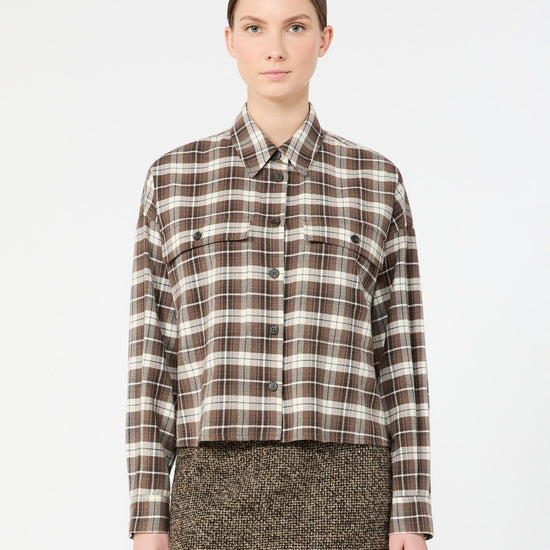 Young Ideas & Henmores -Berlina Short Check Shirt -001 Brown Multi -8