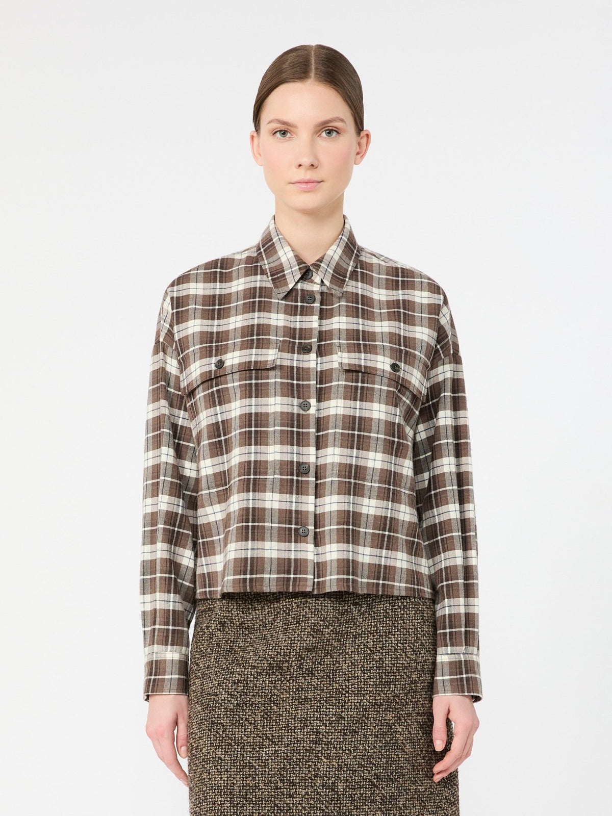 Young Ideas & Henmores -Berlina Short Check Shirt -001 Brown Multi -8