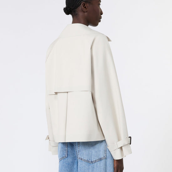 Young Ideas & Henmores -Boero Crop Trench Raincoat -003 Ivory -6