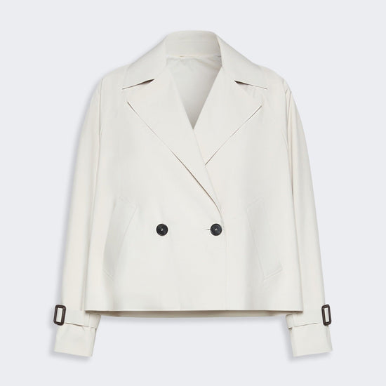 Young Ideas & Henmores -Boero Crop Trench Raincoat -003 Ivory -6