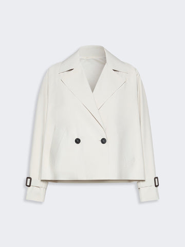 Young Ideas & Henmores -Boero Crop Trench Raincoat -003 Ivory -6