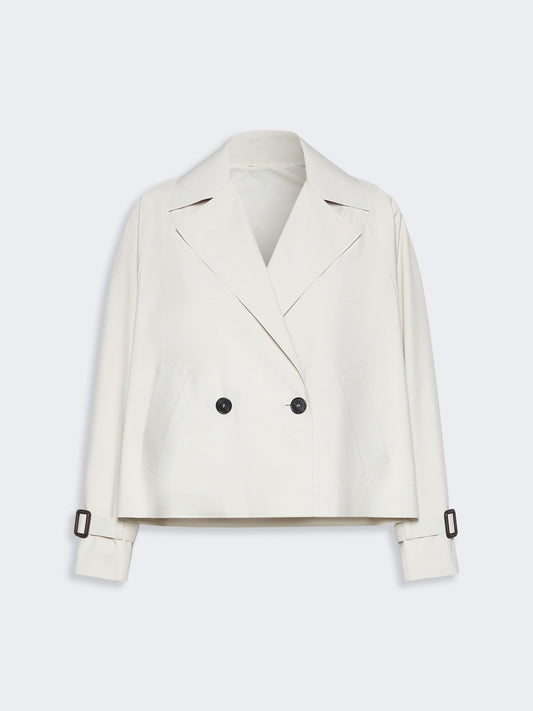 Young Ideas & Henmores -Boero Crop Trench Raincoat -003 Ivory -6