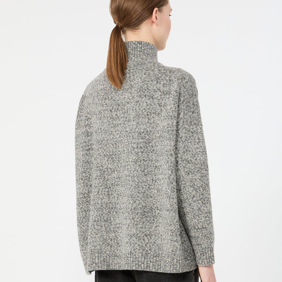 Young Ideas & Henmores -Borgia High Neck Relaxed Jumper -025 Medium Grey -XS