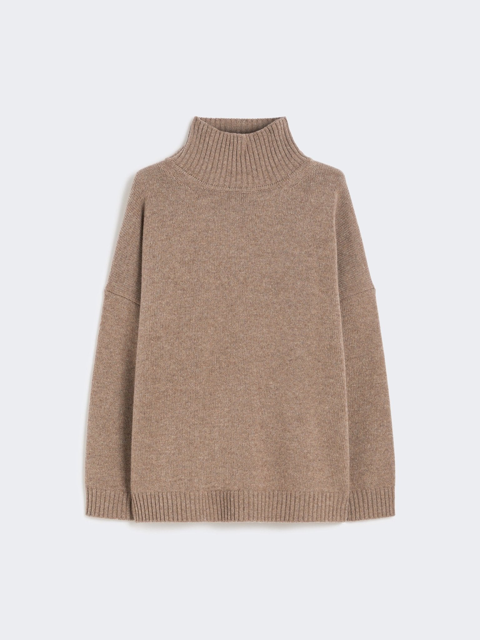 Young Ideas & Henmores -Borgia High Neck Relaxed Jumper -004 Hazelnut Brown -XS