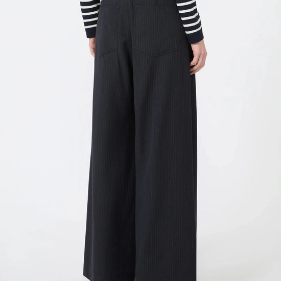 Young Ideas & Henmores -Bravo Pinstripes Wide Leg Trousers -001 Navy -8