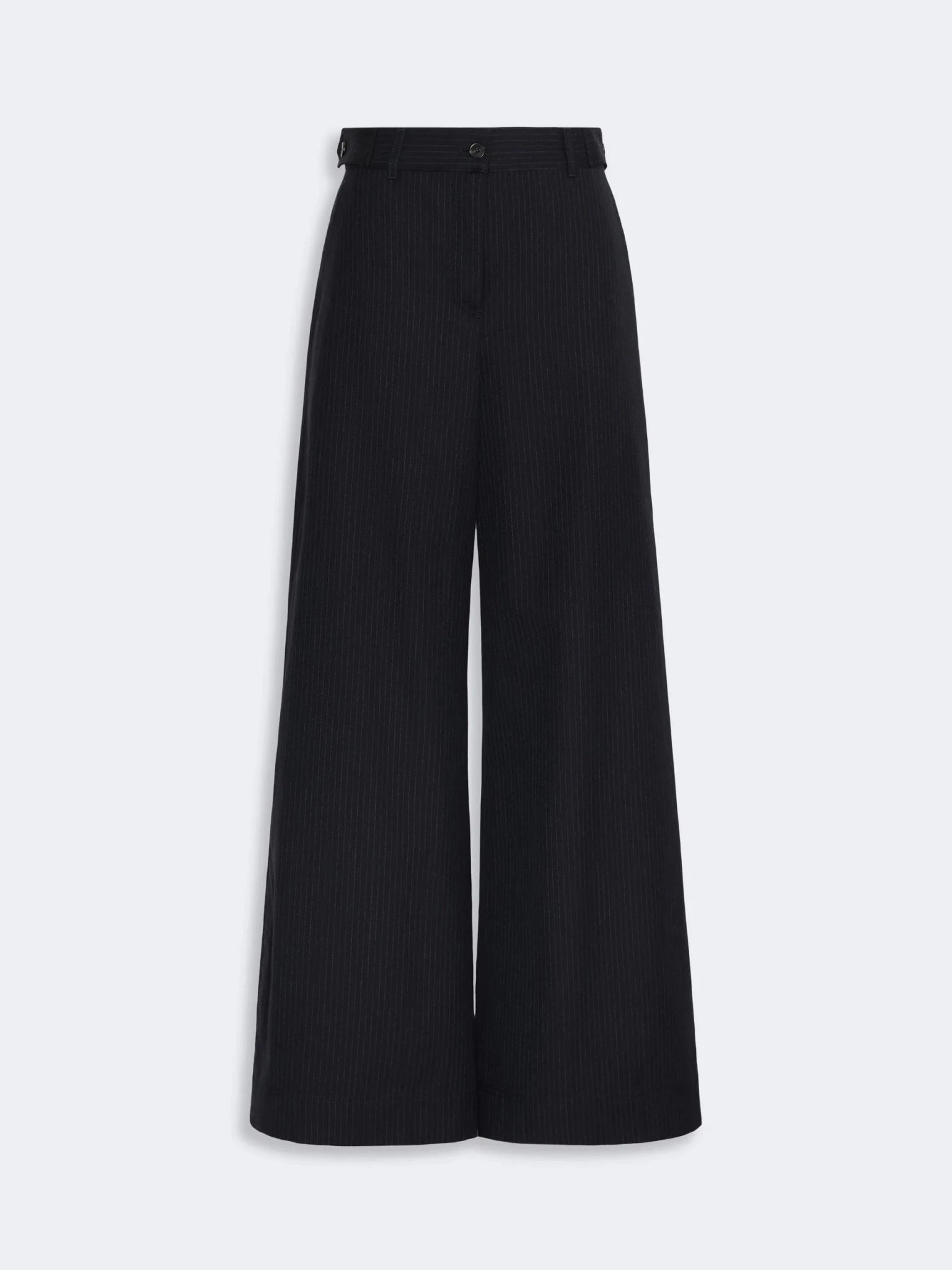Young Ideas & Henmores -Bravo Pinstripes Wide Leg Trousers -001 Navy -8