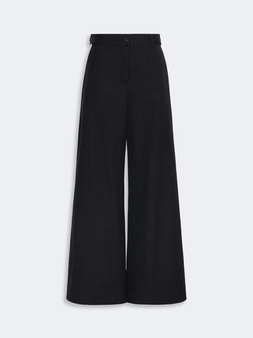 Young Ideas & Henmores -Bravo Pinstripes Wide Leg Trousers -001 Navy -8