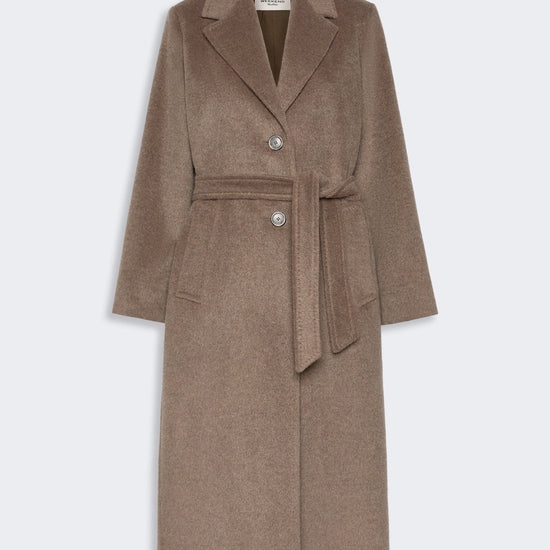 Young Ideas & Henmores -Bronte Alpaca Belted Wool Coat -025 Soft Brown -8