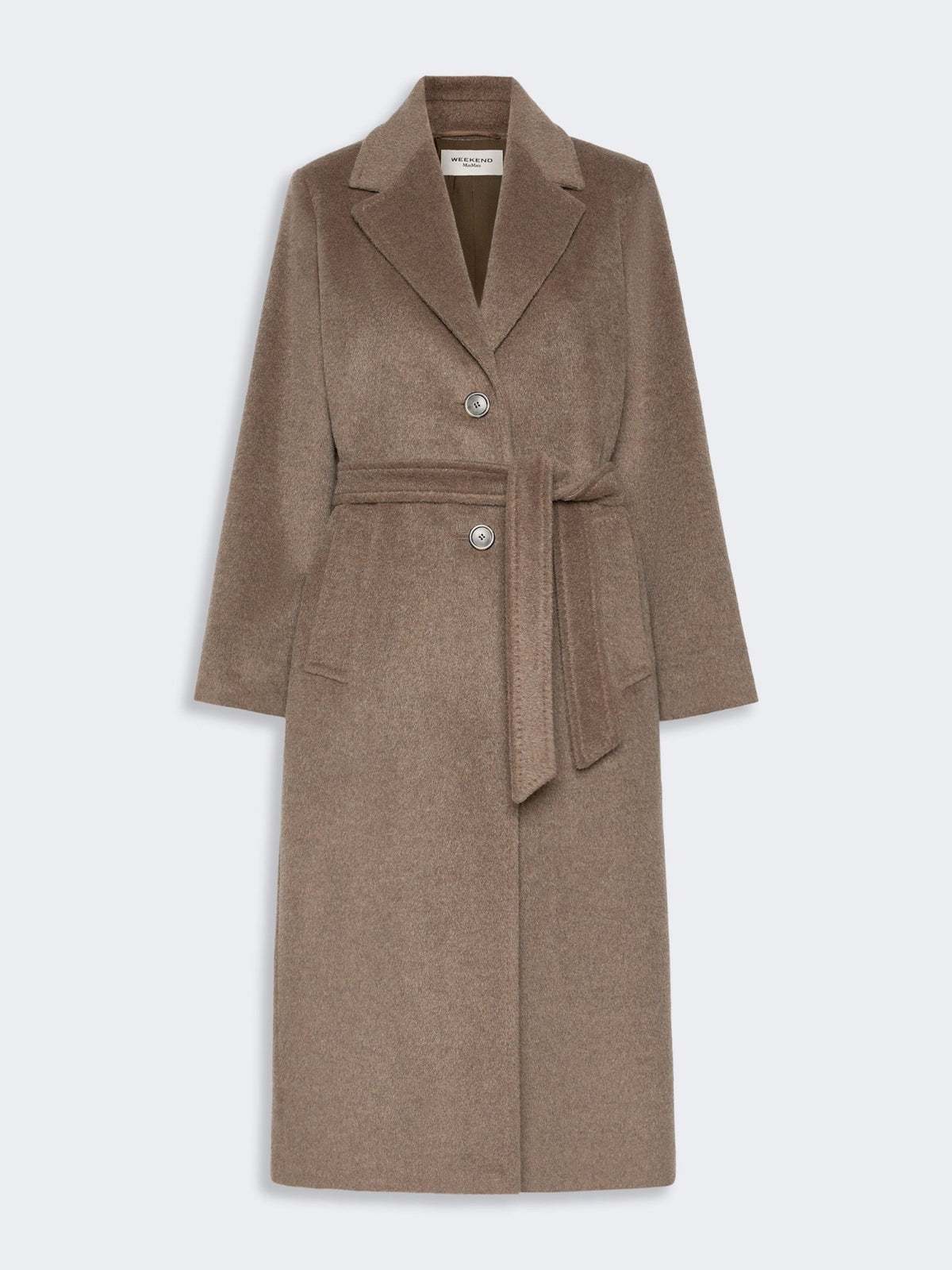 Young Ideas & Henmores -Bronte Alpaca Belted Wool Coat -025 Soft Brown -8