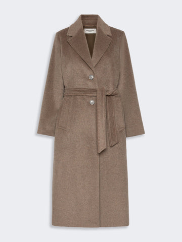 Young Ideas & Henmores -Bronte Alpaca Belted Wool Coat -025 Soft Brown -8