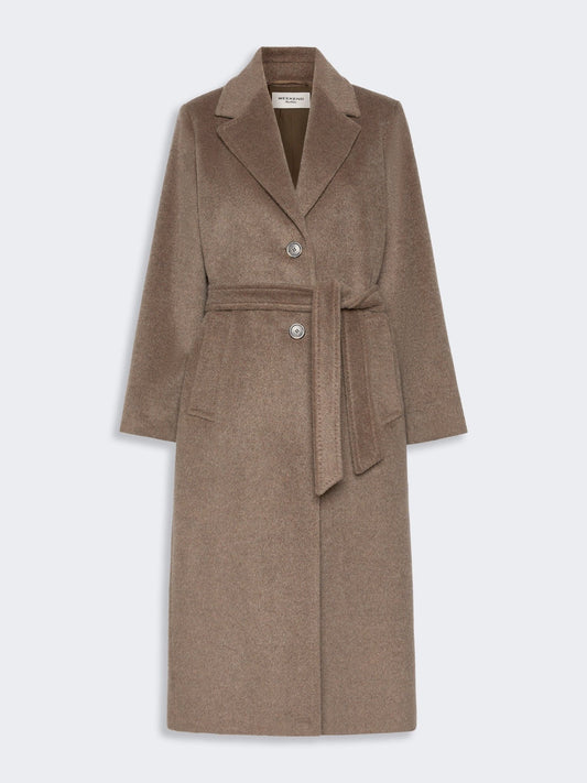Young Ideas & Henmores -Bronte Alpaca Belted Wool Coat -025 Soft Brown -8