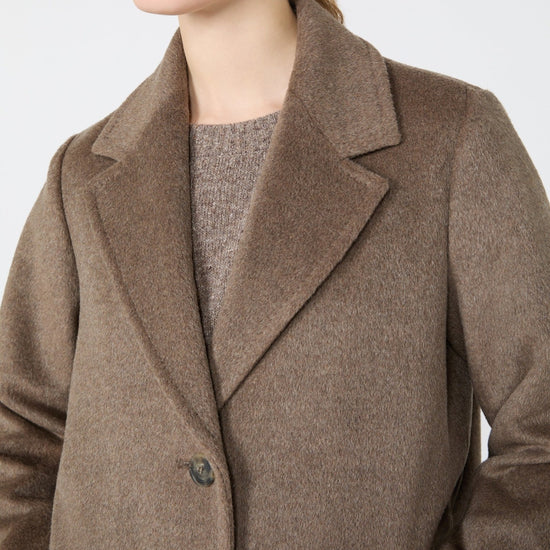 Young Ideas & Henmores -Bronte Alpaca Belted Wool Coat -025 Soft Brown -8