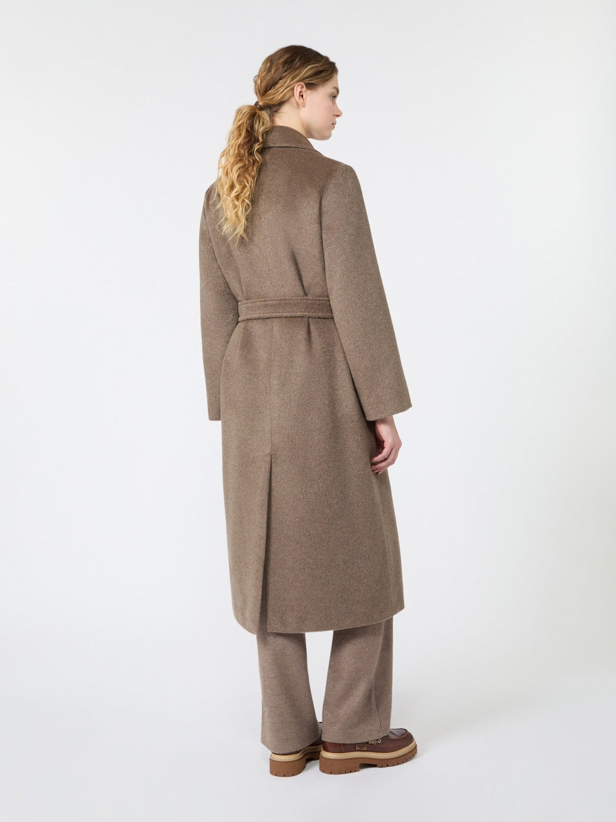Young Ideas & Henmores -Bronte Alpaca Belted Wool Coat -025 Soft Brown -8