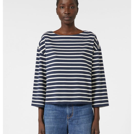 Young Ideas/Henmores - Campale Striped Long Sleeve Top - 007 Ultramarine - XS