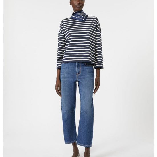 Young Ideas/Henmores - Campale Striped Long Sleeve Top - 007 Ultramarine - XS