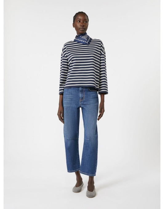 Young Ideas/Henmores - Campale Striped Long Sleeve Top - 007 Ultramarine - XS