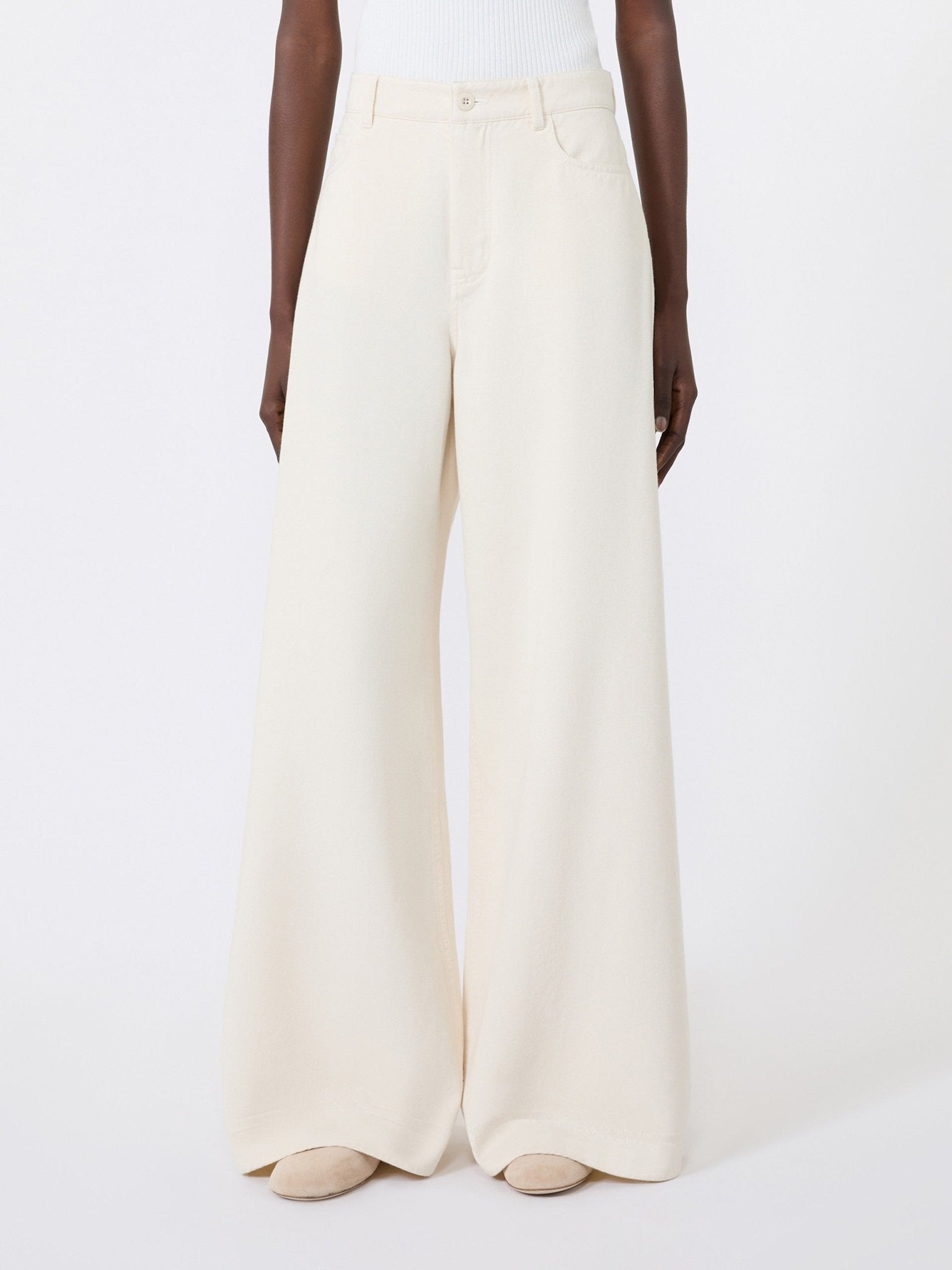 Young Ideas & Henmores -Canneti Wide Leg Jeans -001 Ecru -8