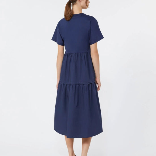 Young Ideas/Henmores - Capsula Jersey Tiered Dress - 005 Navy - XS
