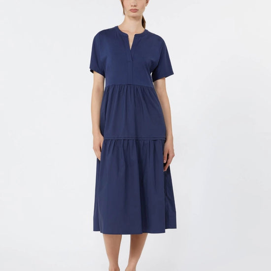 Young Ideas/Henmores - Capsula Jersey Tiered Dress - 005 Navy - XS