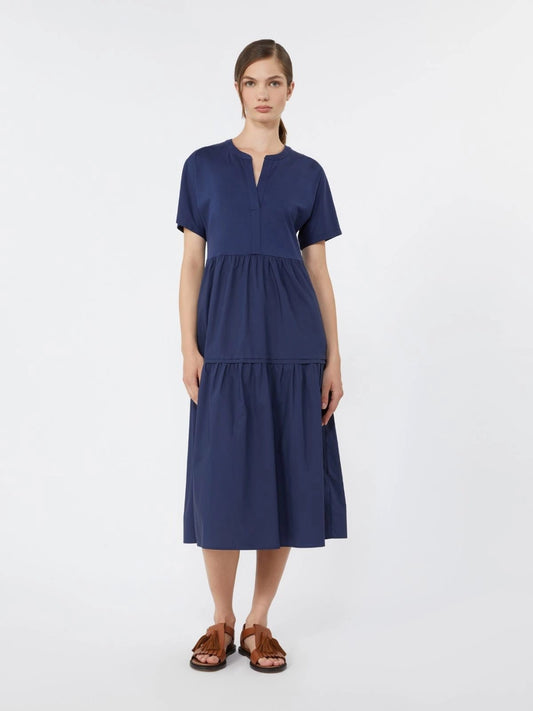 Young Ideas/Henmores - Capsula Jersey Tiered Dress - 005 Navy - XS